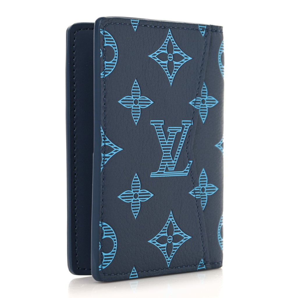 Calfskin Monogram Shadow Pocket Organizer Blue