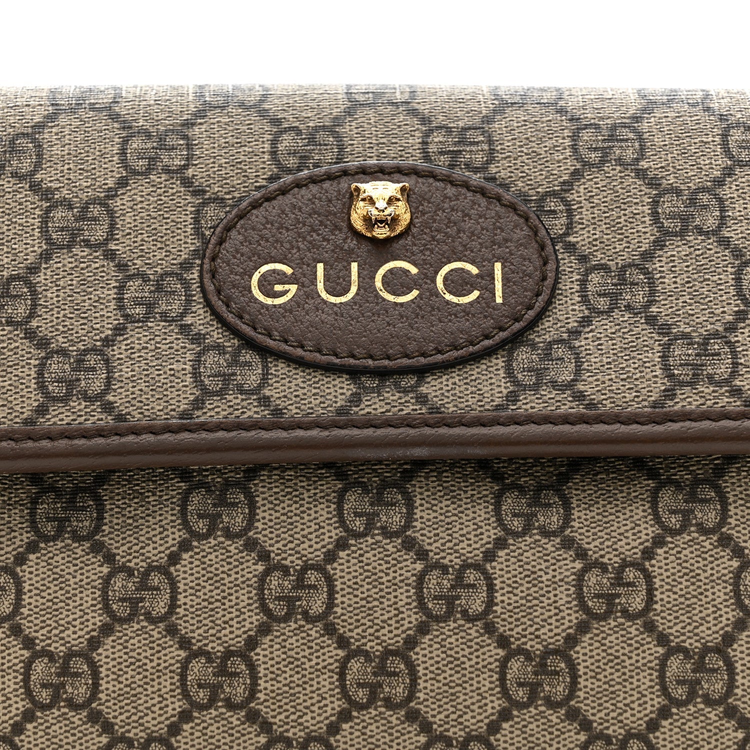GG Supreme Monogram Neo Vintage Web Belt Bag Brown