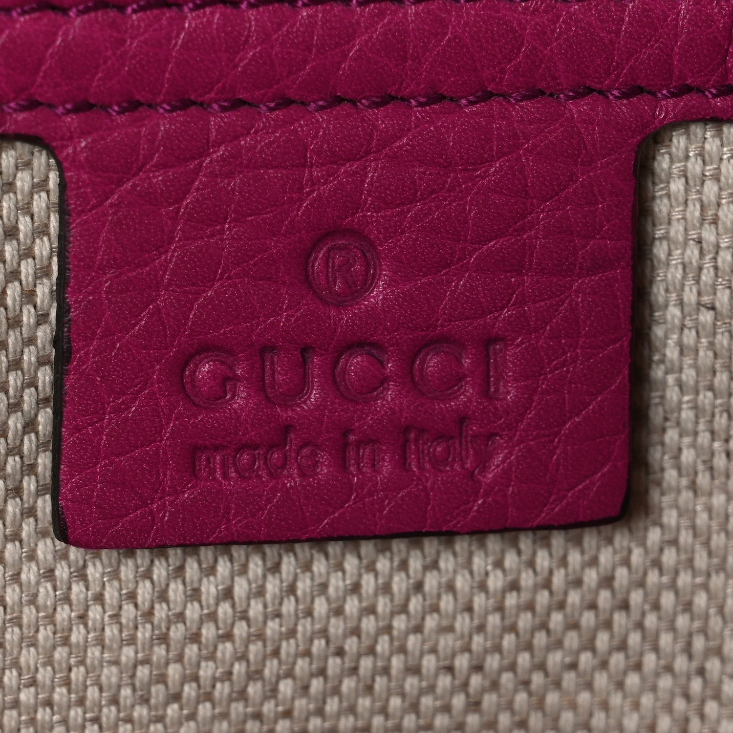 Pebbled Calfskin Medium Soho Clutch Bright Bouganville