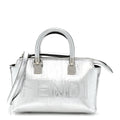 Rock Millenium Logo Embossed Mini By The Way Top Handle Boston Bag Argento