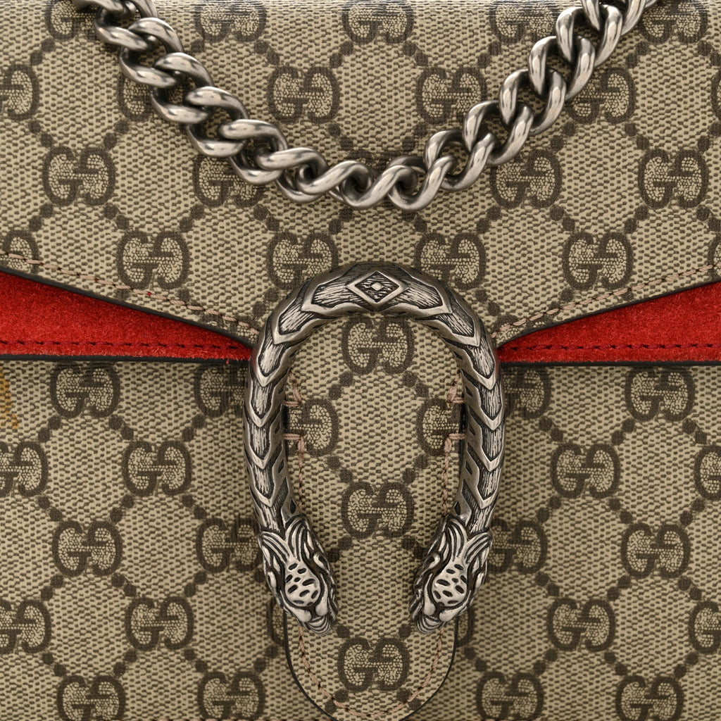 GG Supreme Monogram Mini Dionysus Shoulder Bag Hibiscus Red