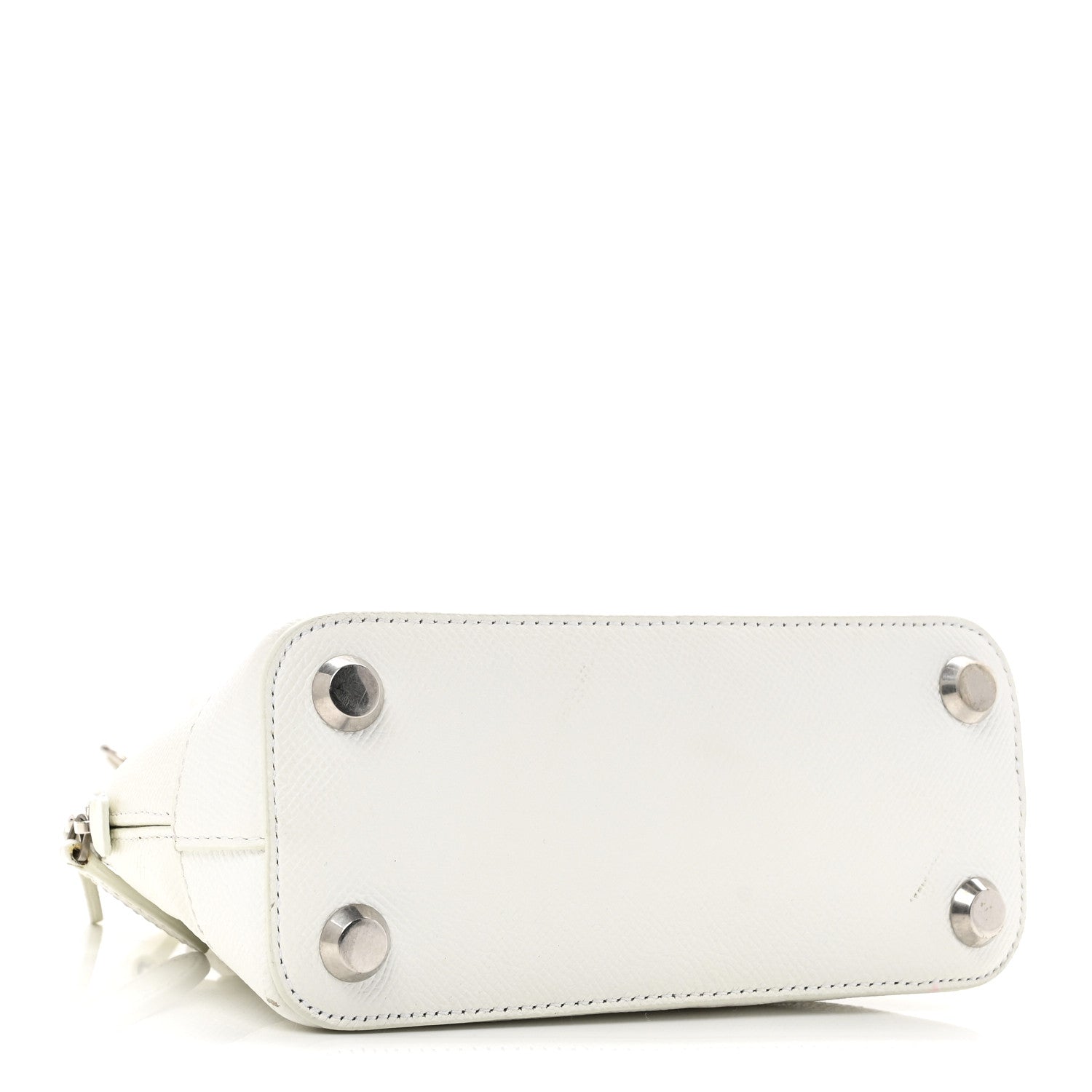Grained Calfskin XXS Ville Top Handle Bag White Black