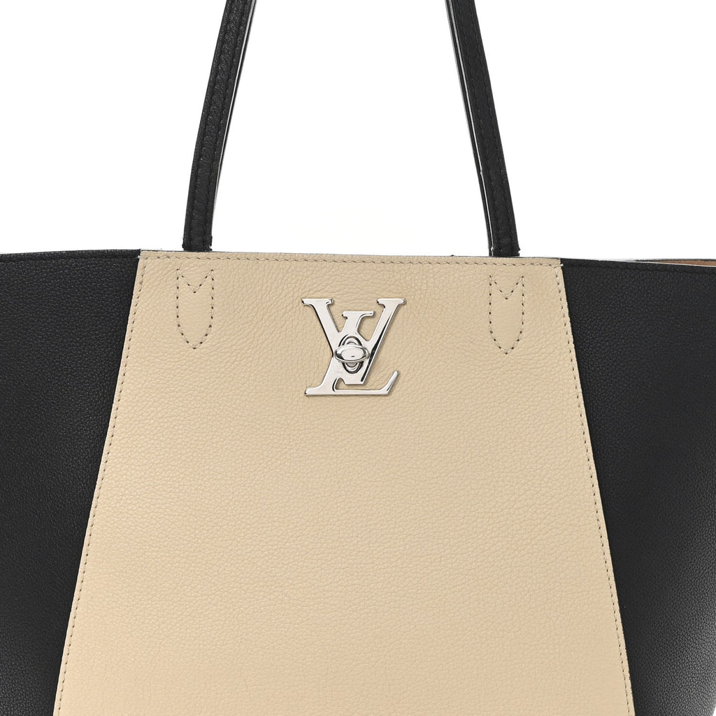 Calfskin Lockme Cabas Vanille Black