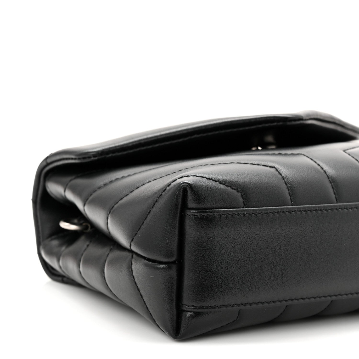Calfskin Y Quilted Monogram Toy Loulou Crossbody Bag Black