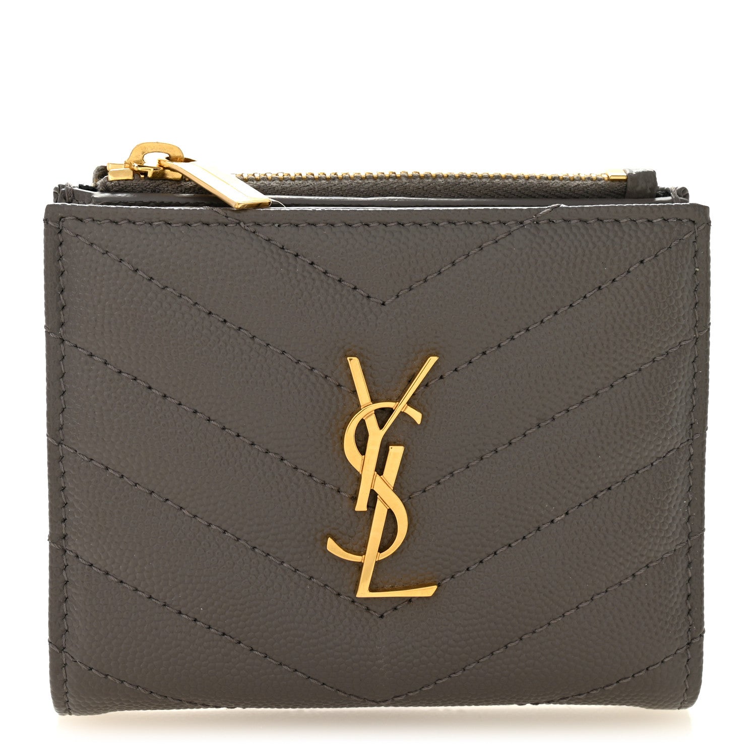 Grain De Poudre Matelasse Chevron Monogram Zipped  Case Tech Fog