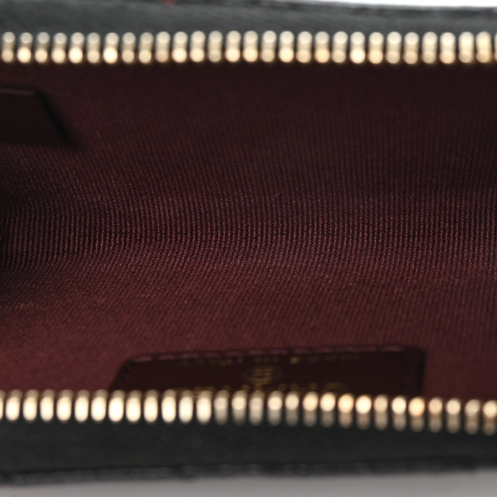 Caviar Quilted Zipped Key Holder Case Black