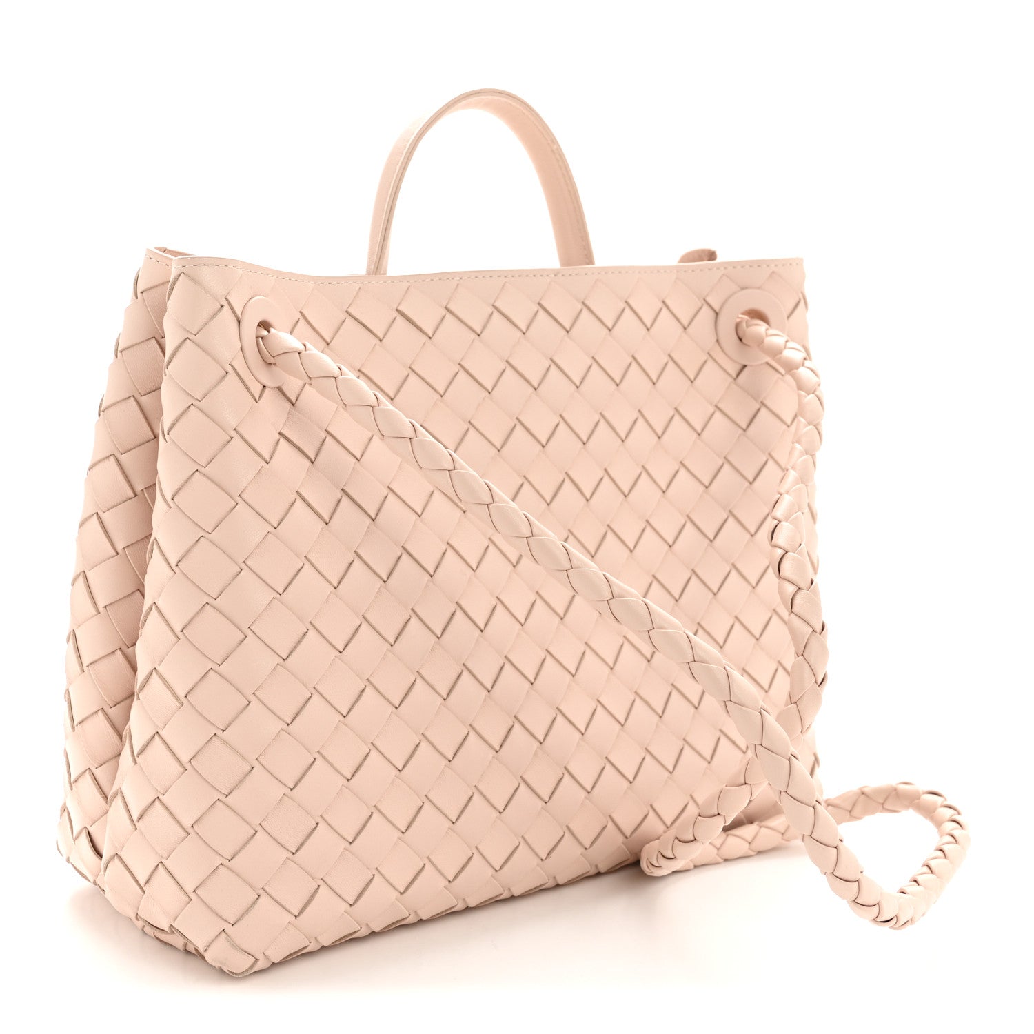 Nappa Intrecciato Medium Andiamo Shoulder Bag Lotus