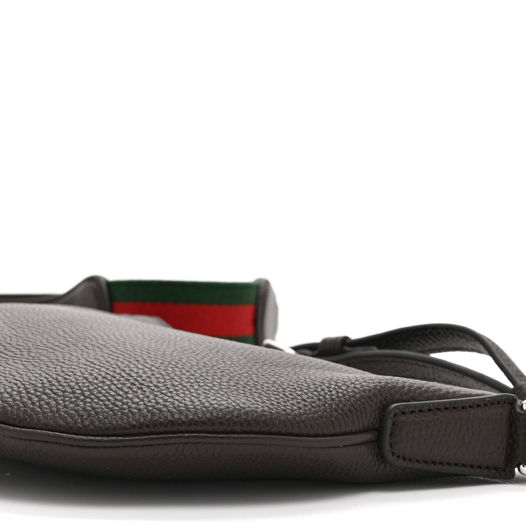 Pebbled Calfskin Mini B Shoudler Bag Dark Brown