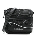 Faux Calfskin Fabric Sneakerhead Crossbody Wallet Black
