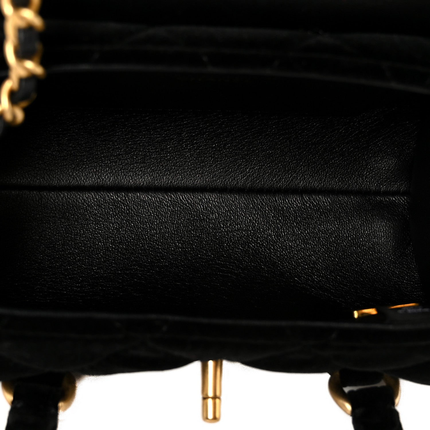 Velvet Quilted Mini Top Handle Flap Black