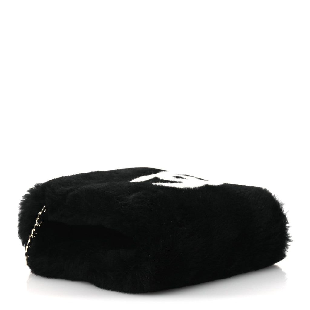 Muff Shearling Lambskin Bag Black Ecru