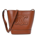 Smooth Calfskin Small Cuir Triomphe Bucket Bag Tan