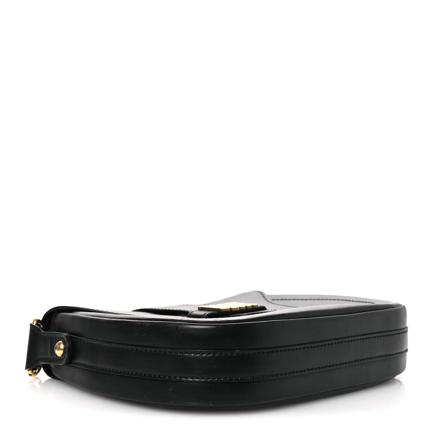 Calfskin D Fence Saddle Bag Black