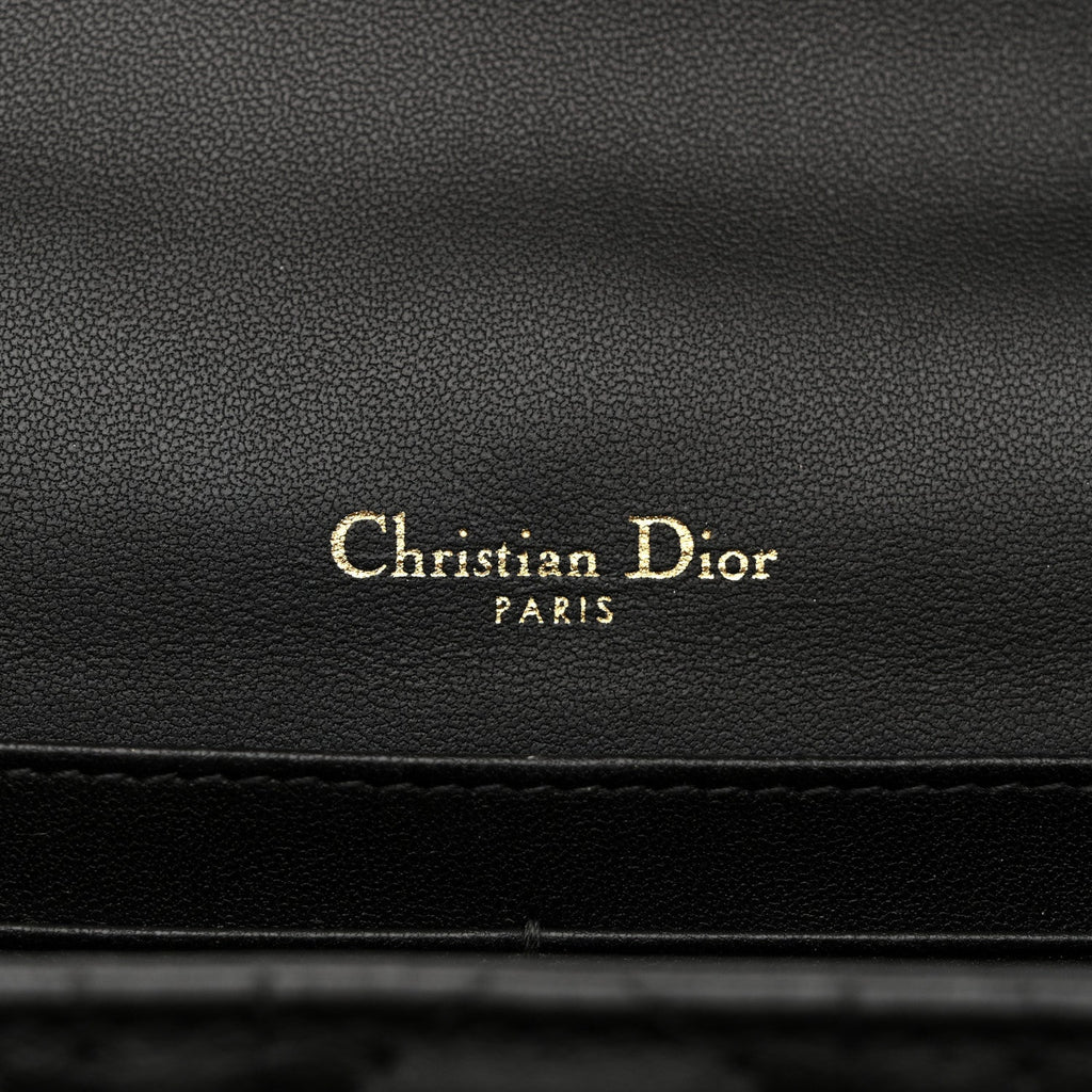Lambskin Cannage Chain My Dior Daily Chain Pouch Black