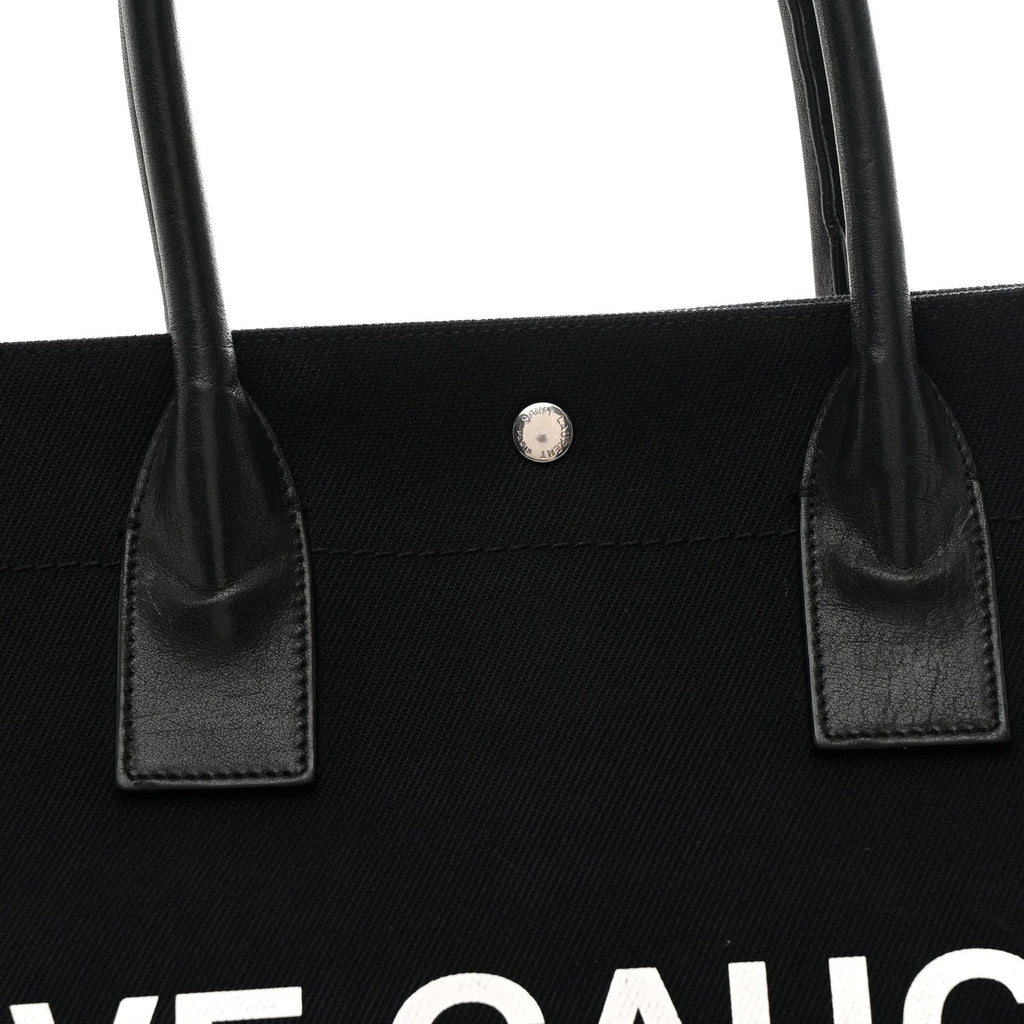 Linen Calfskin Rive Gauche Tote Black