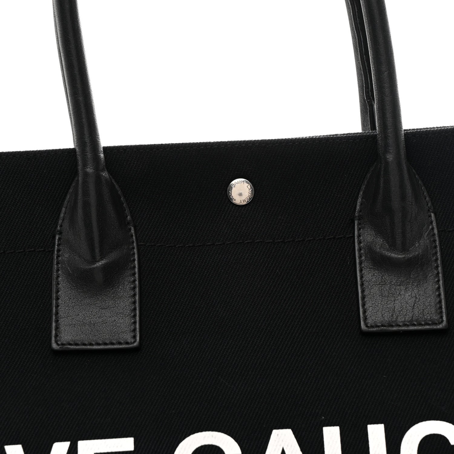 Linen Calfskin Rive Gauche Tote Black