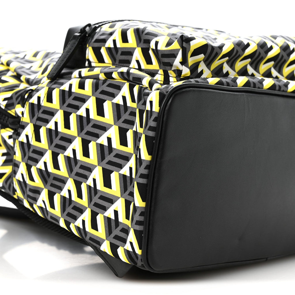 Cubic Monogram Medium Backpack Black Yellow
