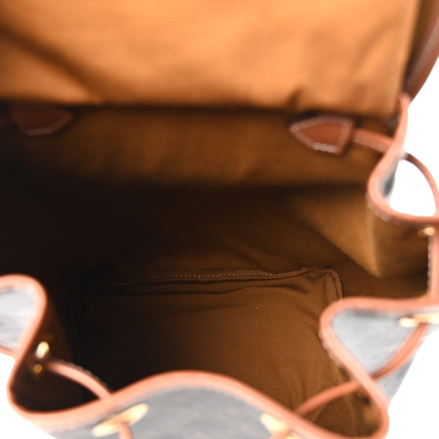 Triomphe Canvas Calfskin Folco Backpack Tan