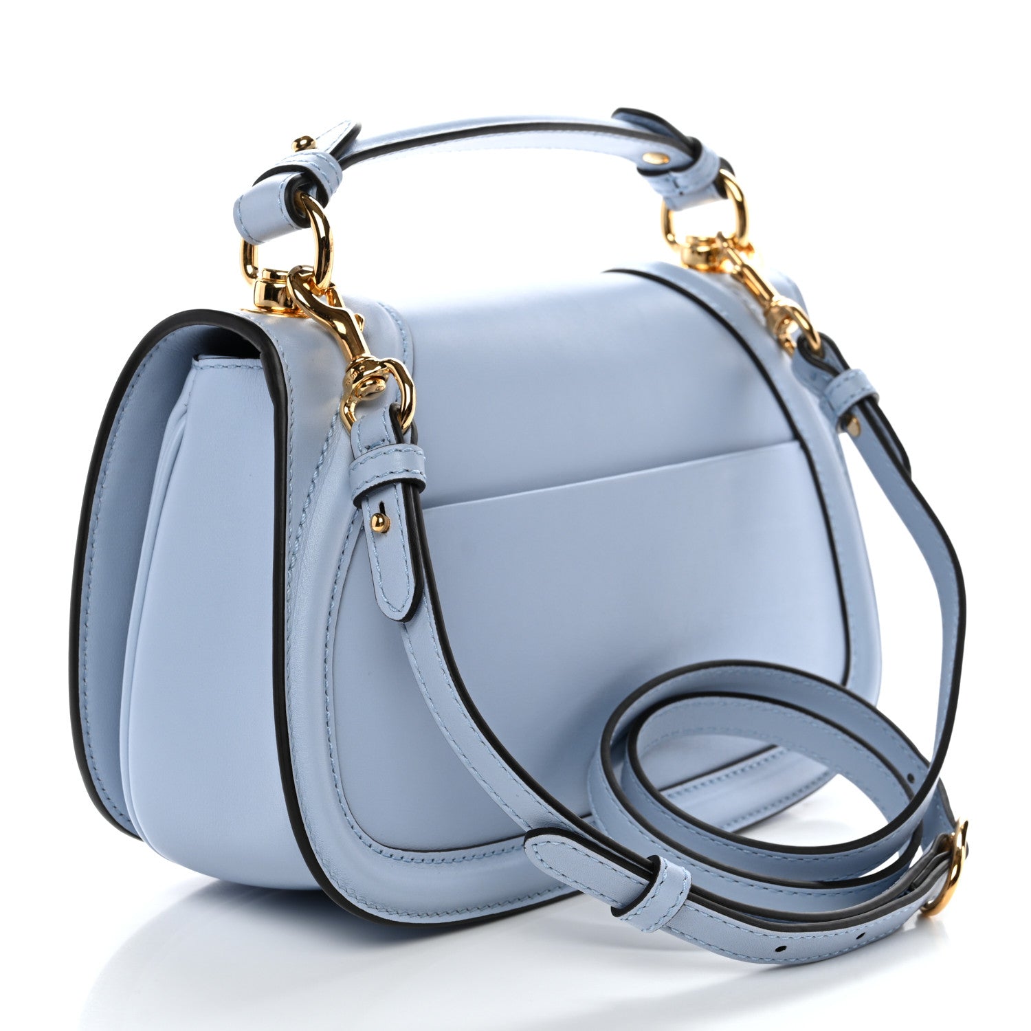 Roxy Calfskin Medium Blondie Top Handle Bag Cloudy Blue
