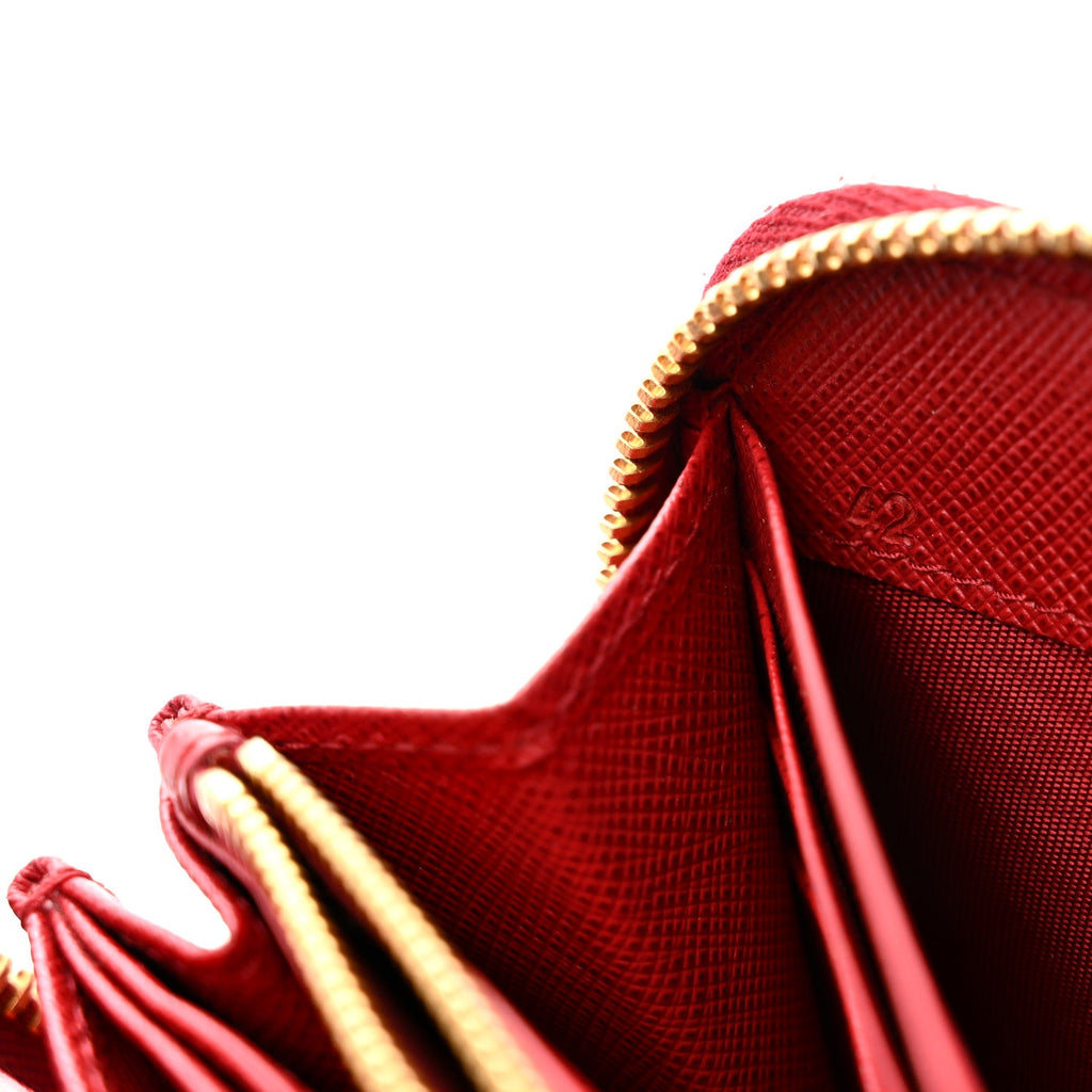 Saffiano Metal Zip Around Wallet Fuoco