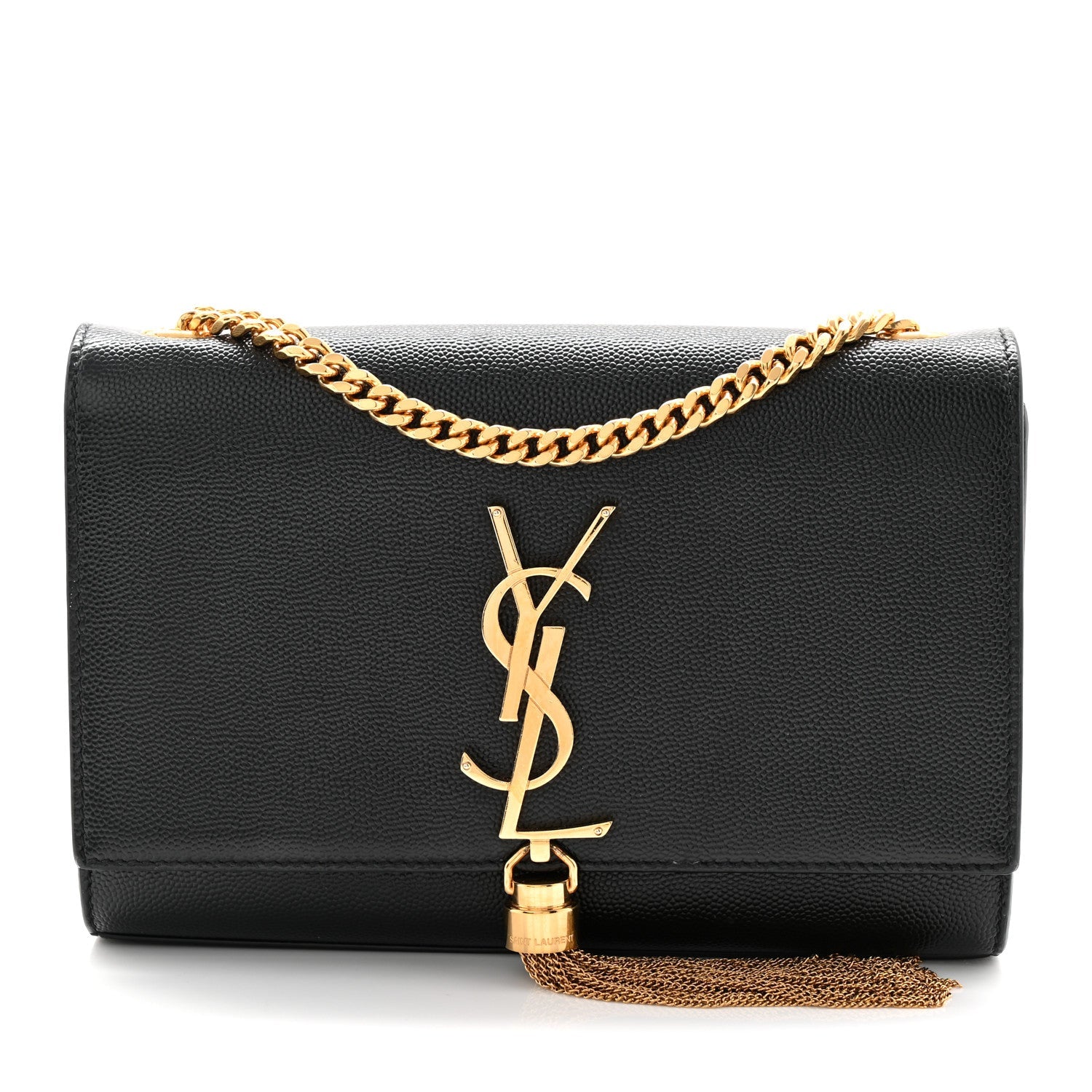 Grain De Poudre Small Classic Monogram Kate Tassel Satchel Black