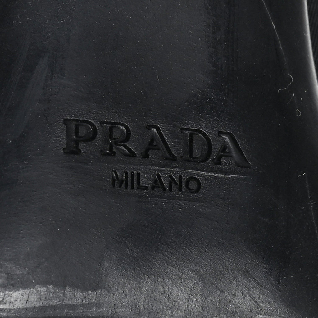 Spazzolato Re-Nylon Metal Triangle Logo 110mm Ankle Boots 37 Black