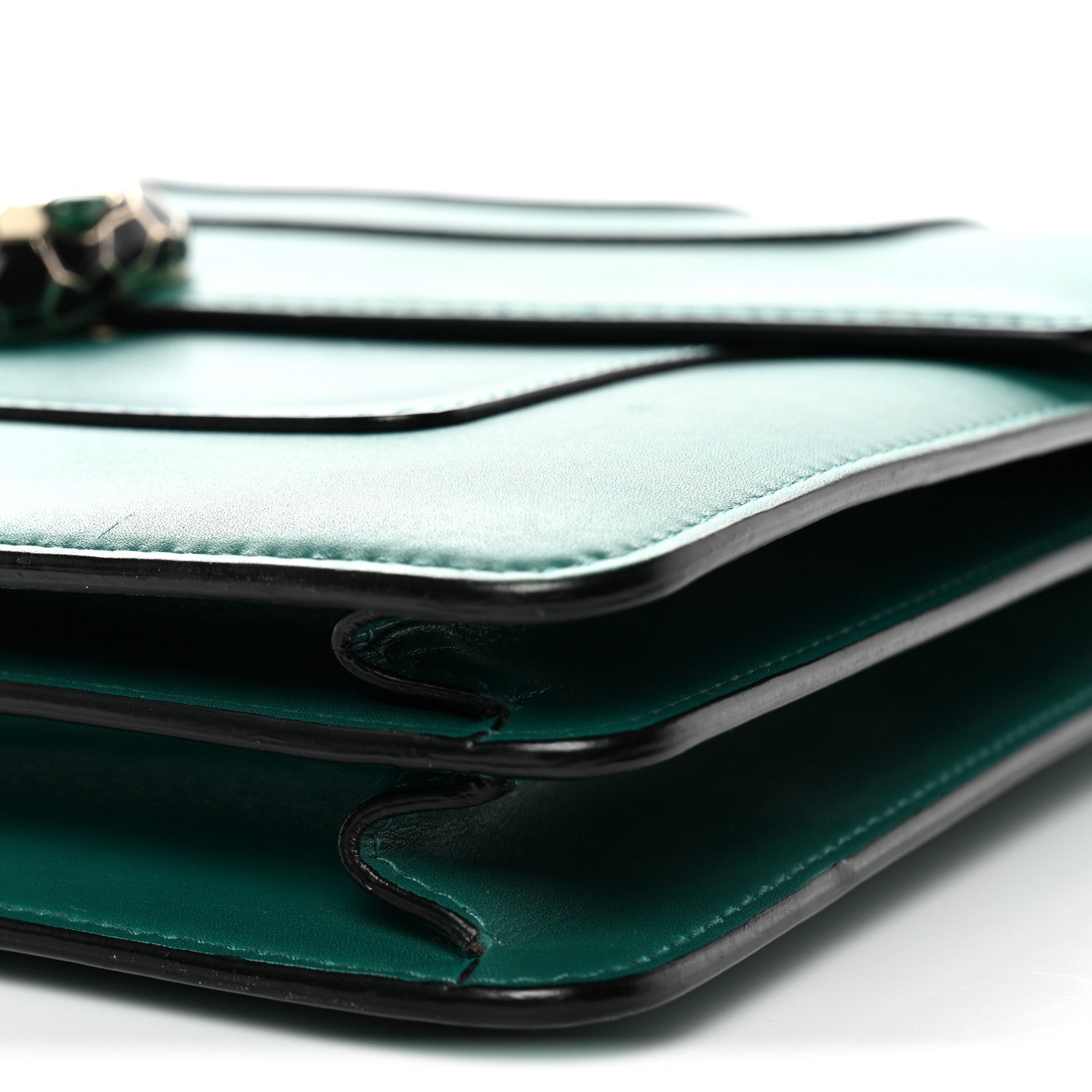 Calfskin Large Serpenti Forever Top Handle Emerald Green