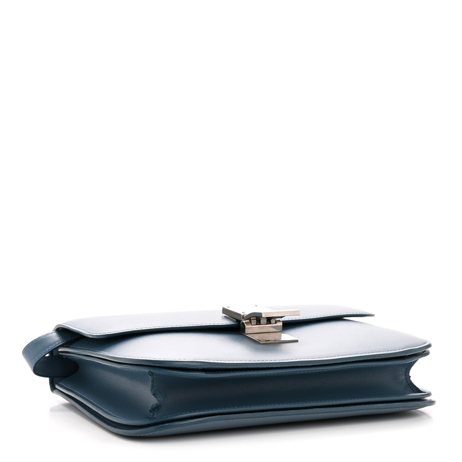 Box Calfskin Medium Classic Box Flap Bag Slate Blue