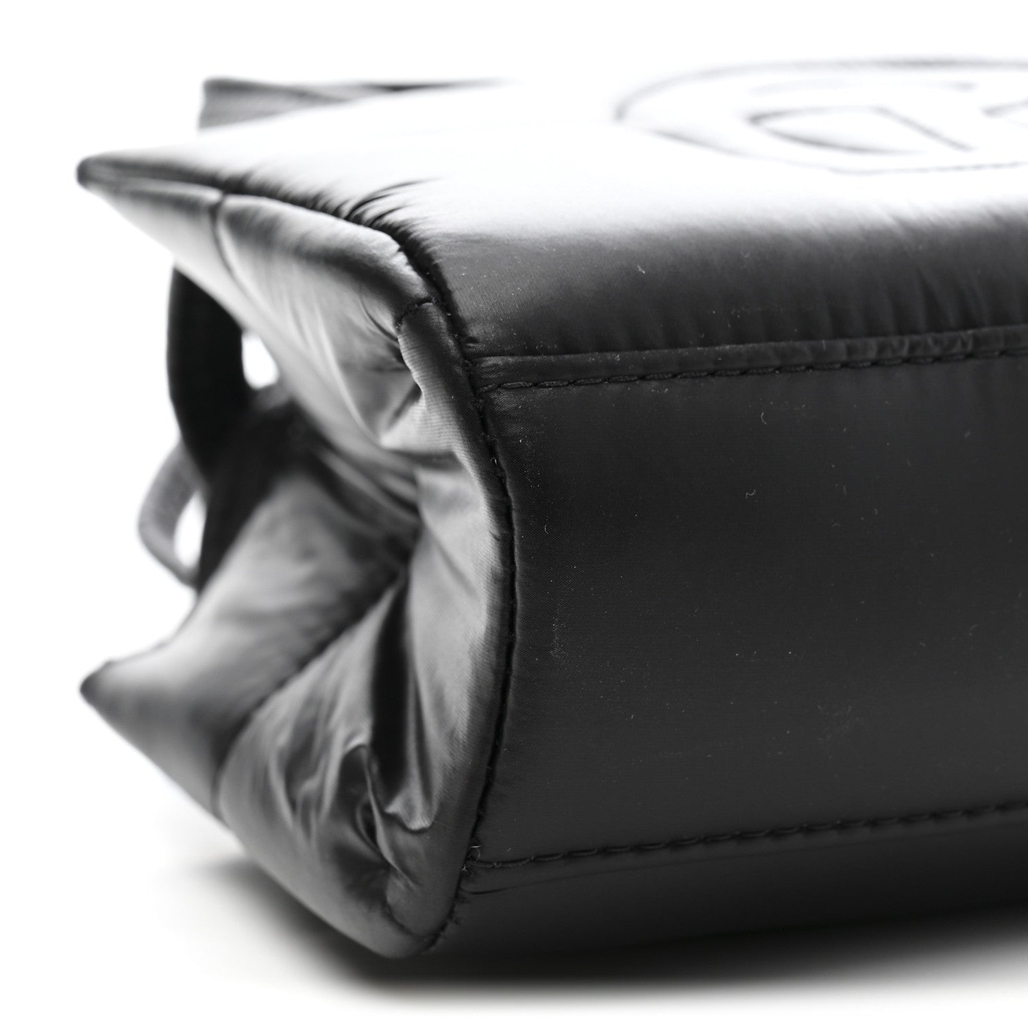 Nylon Small Puff Shopping Bag Black