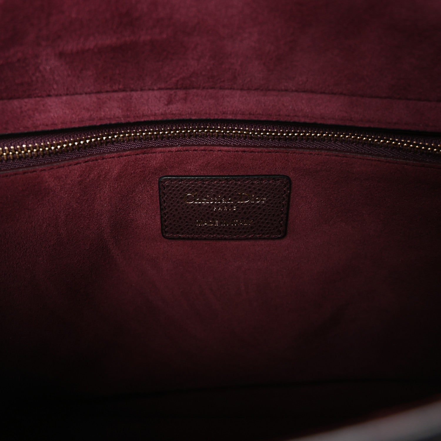 Grained Calfskin Large Lady Dior Burgundy