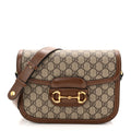 GG Supreme Monogram Horsebit 1955 Shoulder Bag Beige Brown Sugar