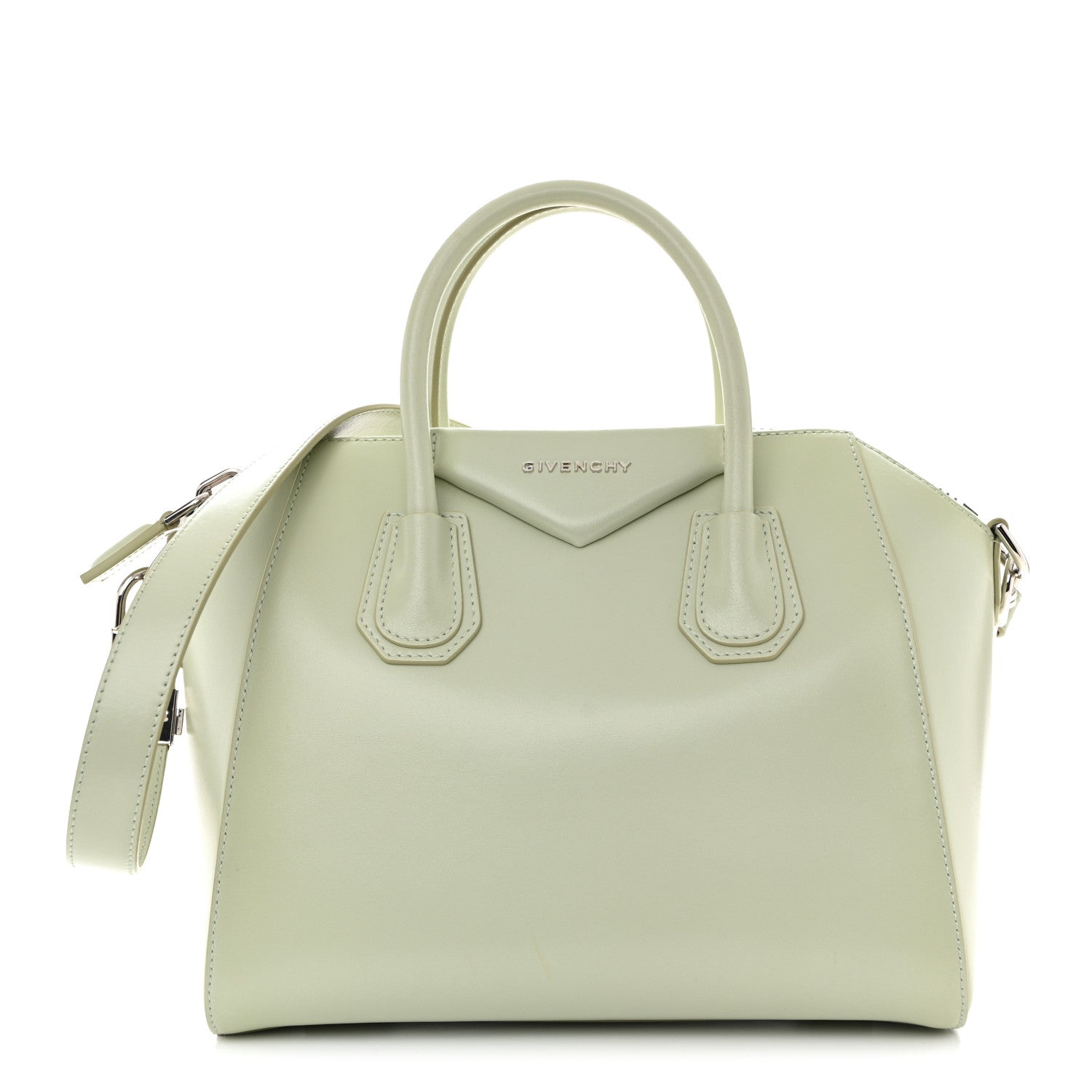 Shiny Lord Calfskin Small Antigona Aqua Green