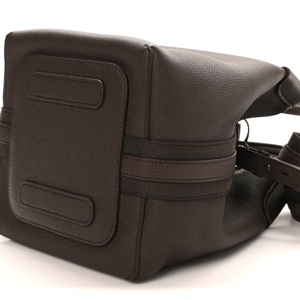 Grained Calfskin Micro Bale Bag Dark Chocolate Licorice