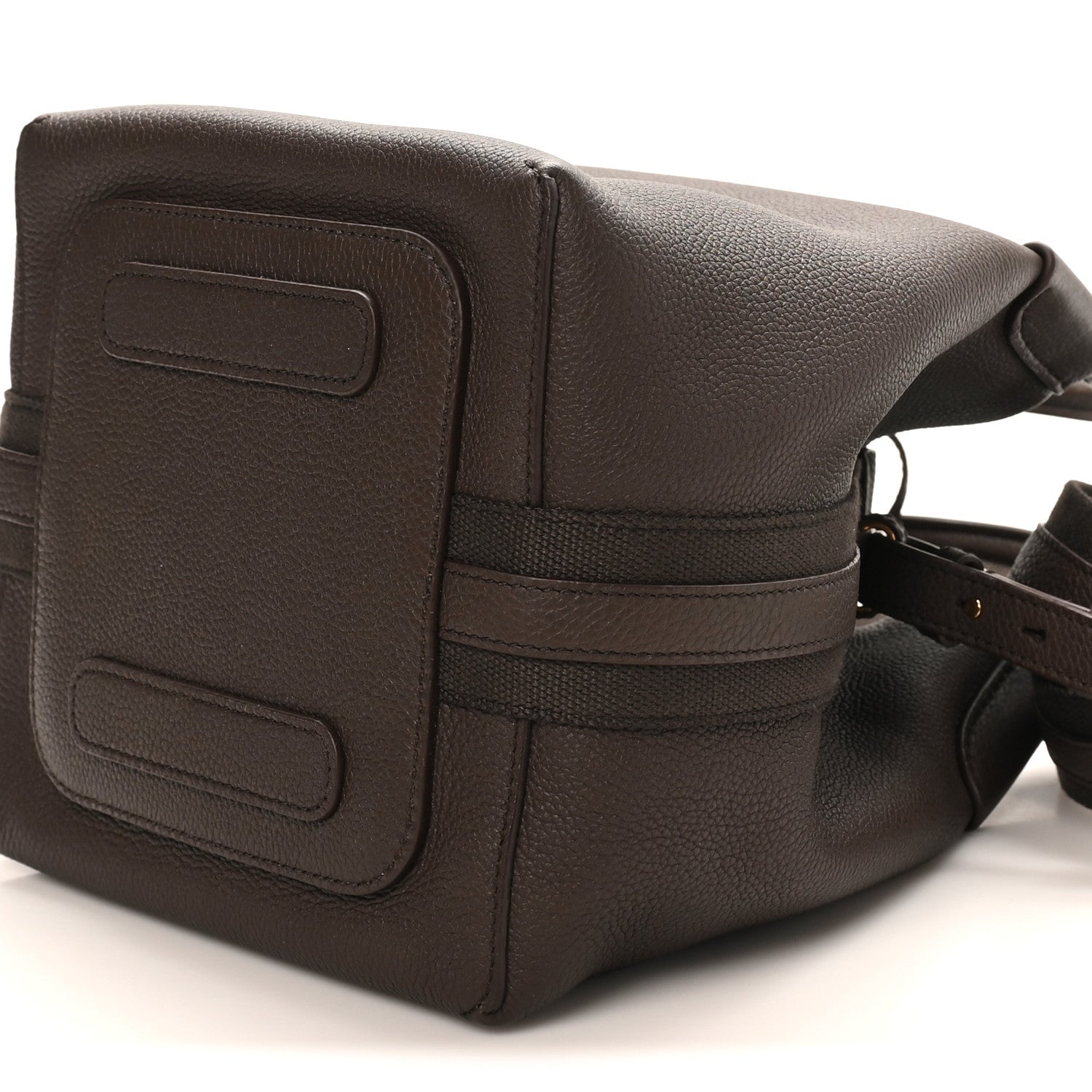 Grained Calfskin Micro Bale Bag Dark Chocolate Licorice
