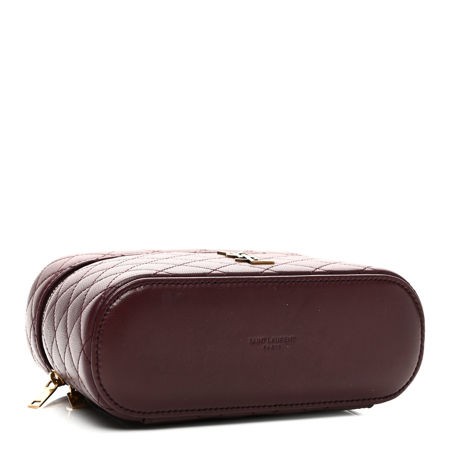 Lambskin Quilted Mini Gaby Vanity Case Rouge Cabernet