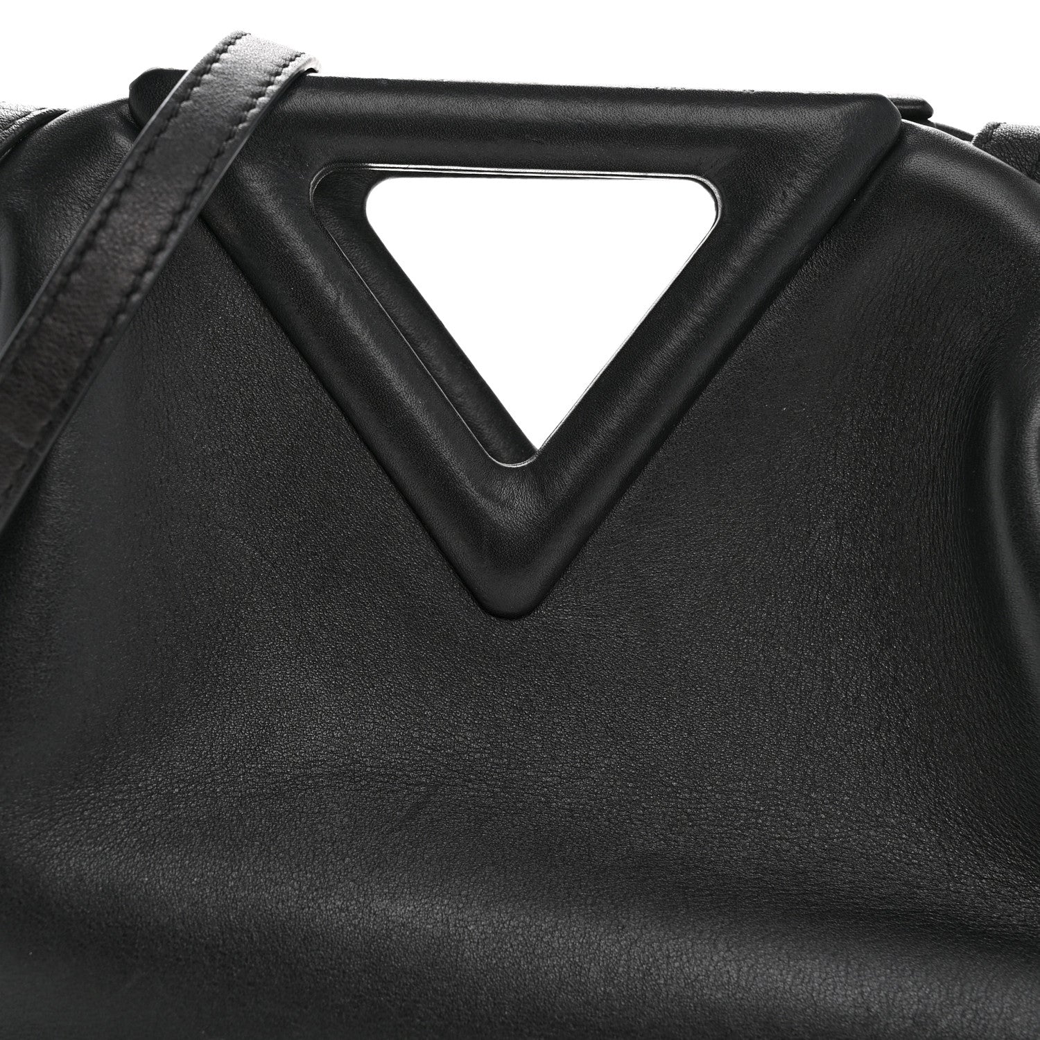 Calfskin Small The Point Triangle Bag Black