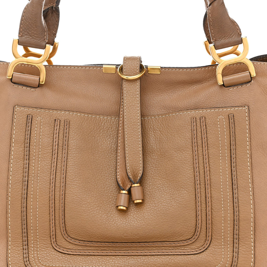 Calfskin Large New Marcie Tote Nut