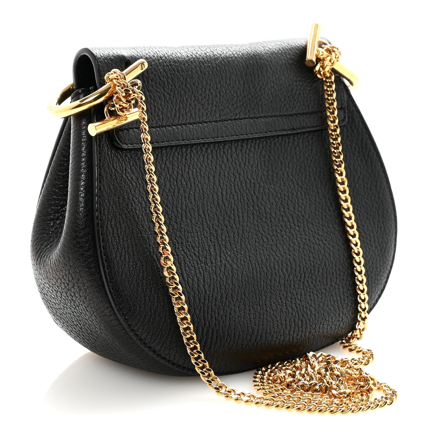 Grained Lambskin Mini Drew Shoulder Bag Black