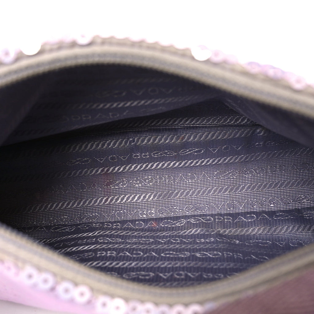 Paillettes Sequin Mini Re-Edition 2000 Bag Lilium Black