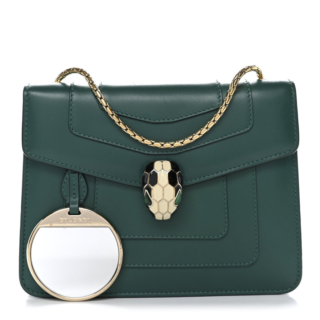 Calfskin Small Serpenti Forever Snake Strap Crossbody Bag Emerald Green