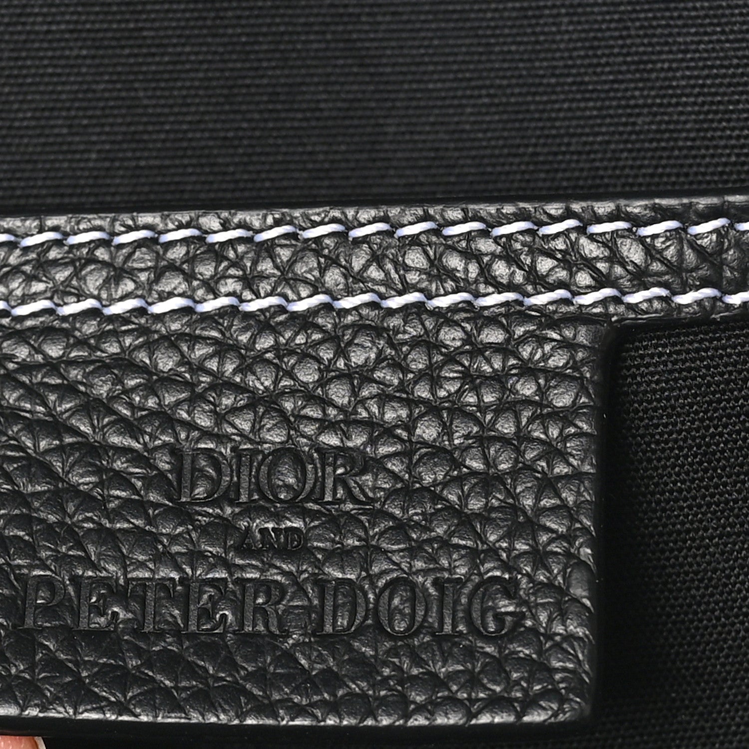 X PETER DOIG Grained Calfskin Slingbag Backpack Black