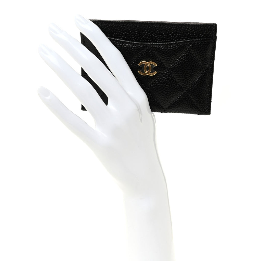 Caviar Quilted  Holder Black