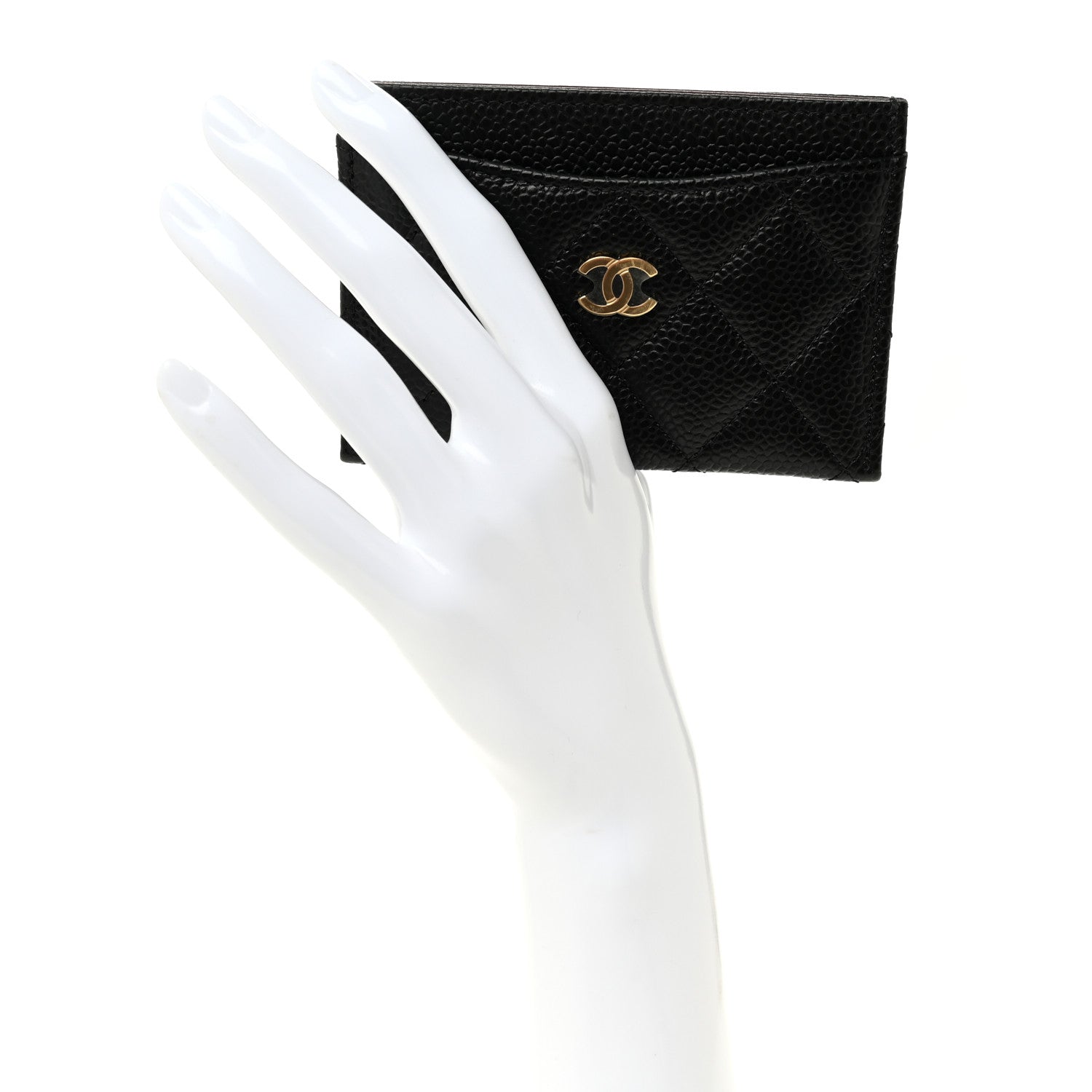 Caviar Quilted  Holder Black