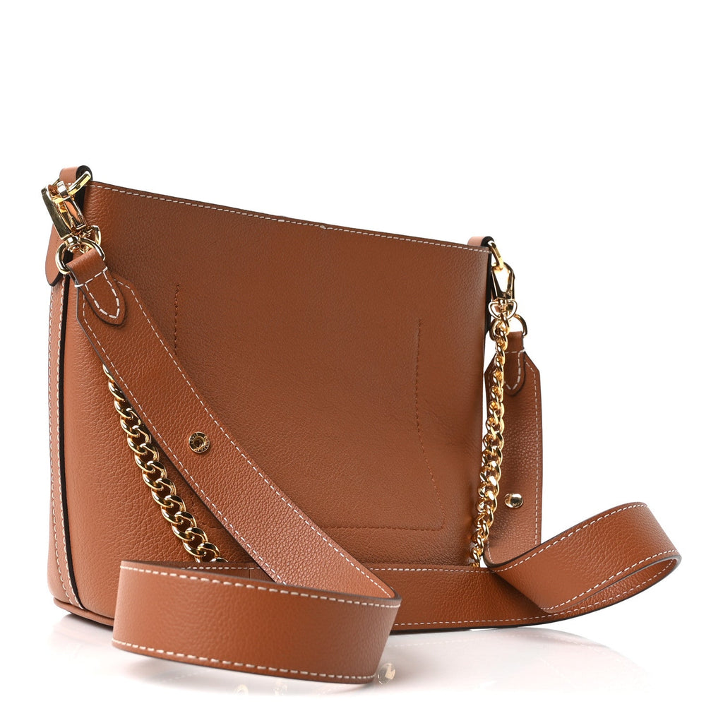 Calfskin Lock and Walk Bucket Cognac