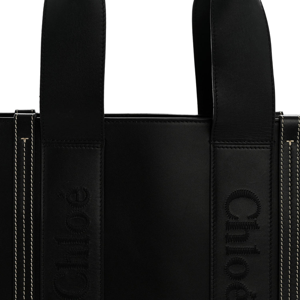 Calfskin Large Woody Tote Black