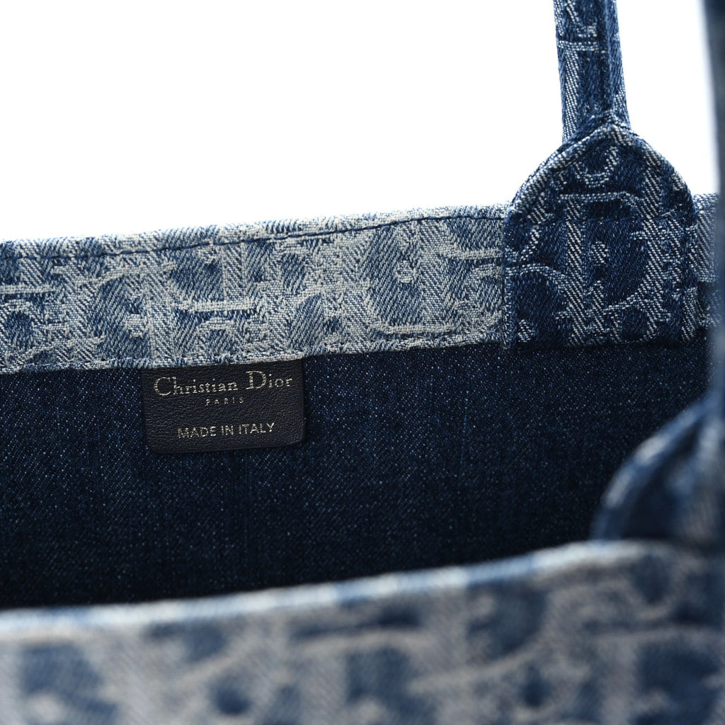 Oblique Denim Large Book Tote Blue