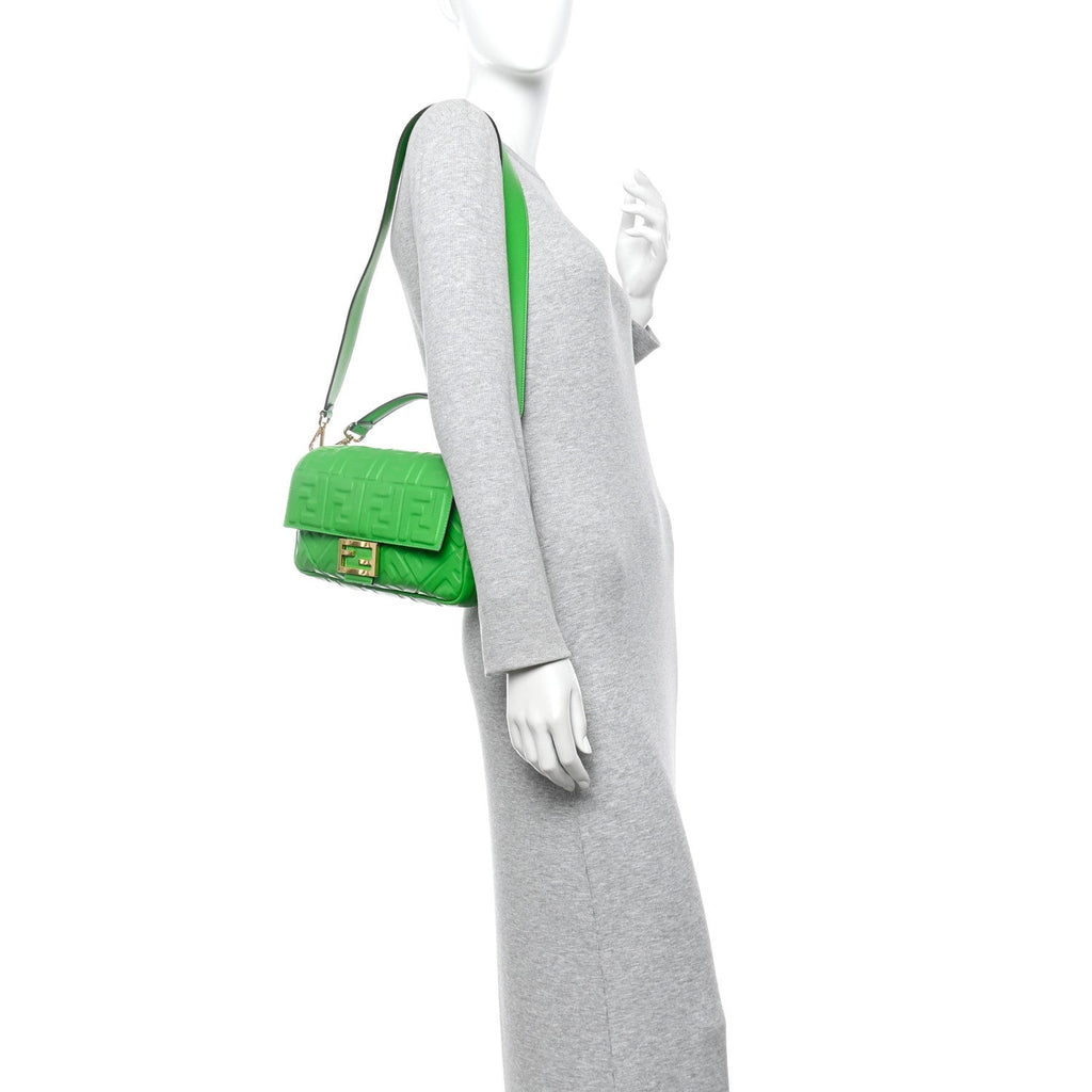 Nappa FF 1974 Embossed Baguette Tomatillo