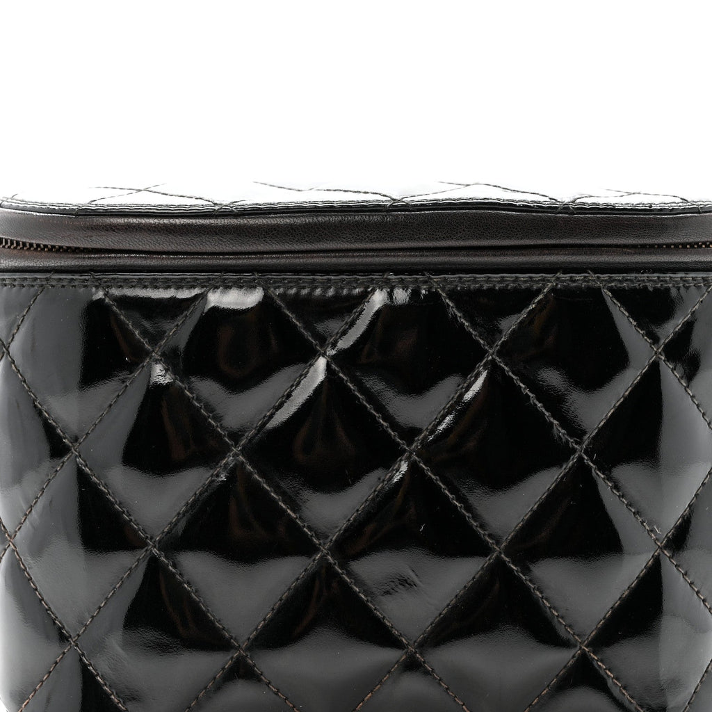Patent Calfskin Quilted Waist Belt Bag 70 28 Black