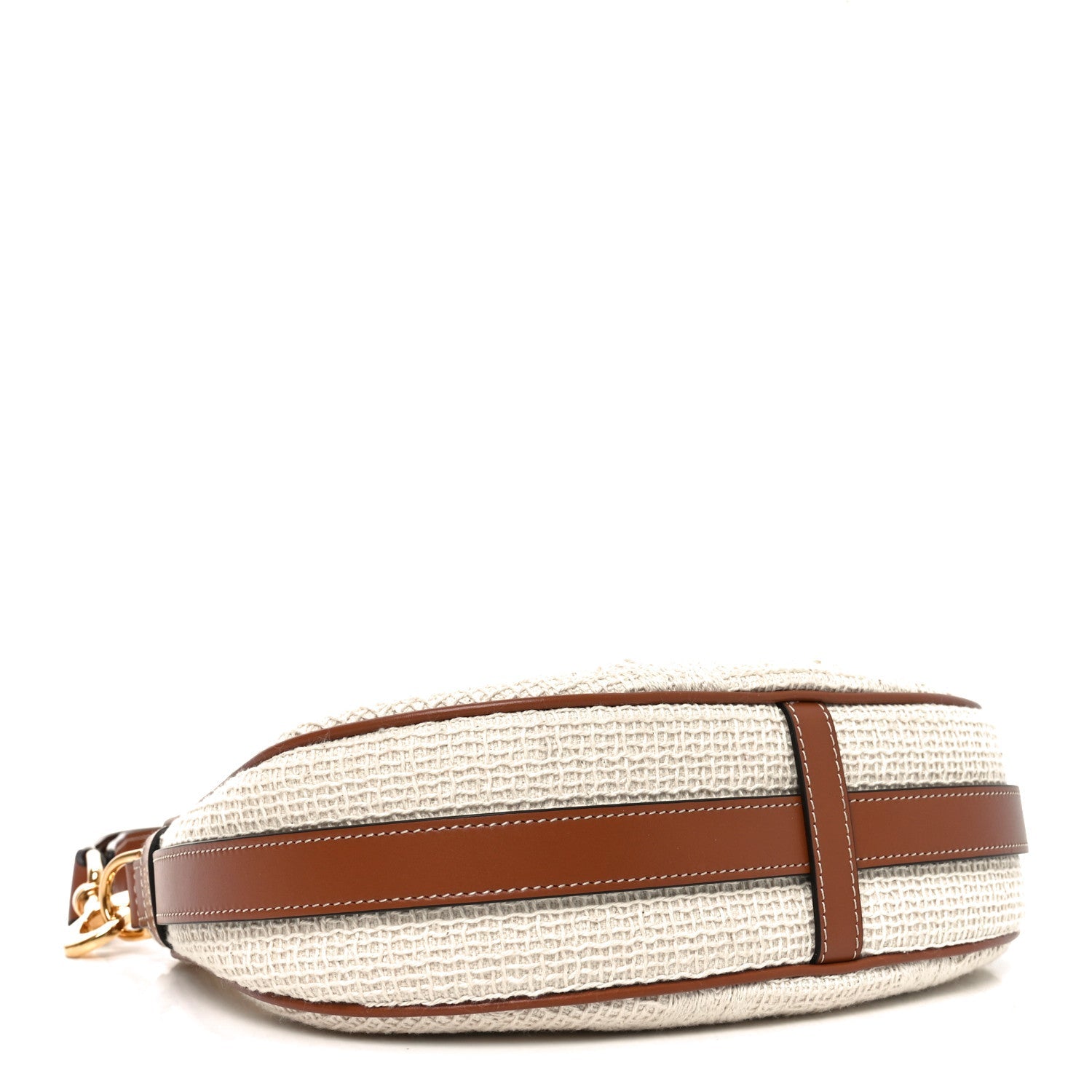Crochet Embroidered Ava Triomphe Shoulder Bag White Tan