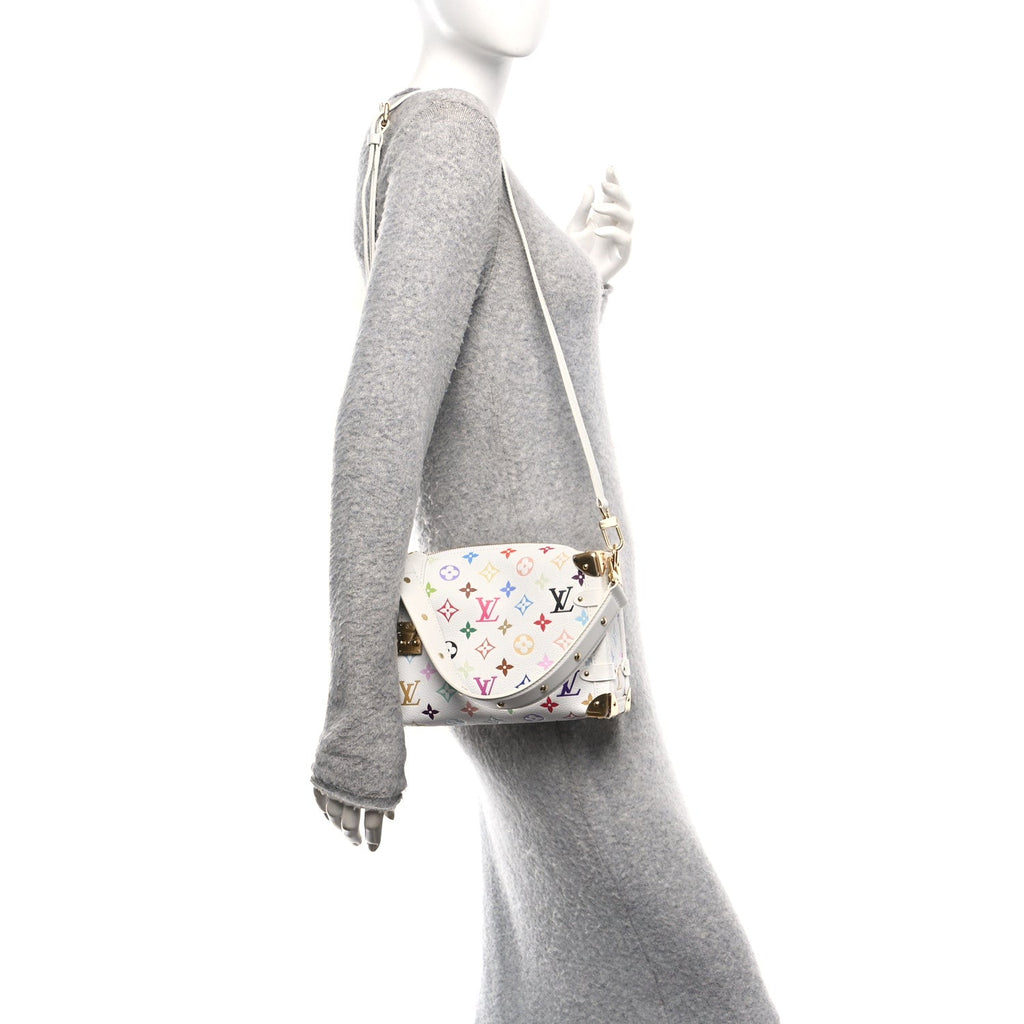 LV x TM Cowhide Monogram Multicolor Side Trunk MM White
